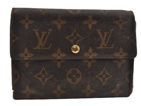 Authentic Louis Vuitton Monogram Porte Tresor Etui Papier Wallet M61202 LV K4957 on Sale