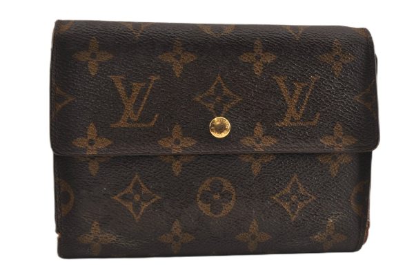 Authentic Louis Vuitton Monogram Porte Tresor Etui Papier Wallet M61202 LV K4957 on Sale