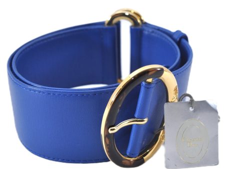 Authentic Christian Dior Vintage Belt Leather Size 65cm 25.6inches Blue CD 3358F For Discount