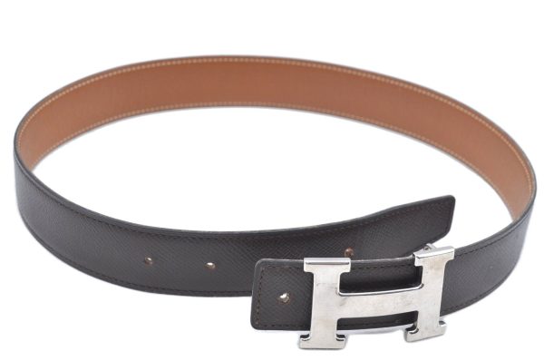 Authentic HERMES Constance Leather Belt Size 65cm 25.6-29.1  Brown J6734 Sale