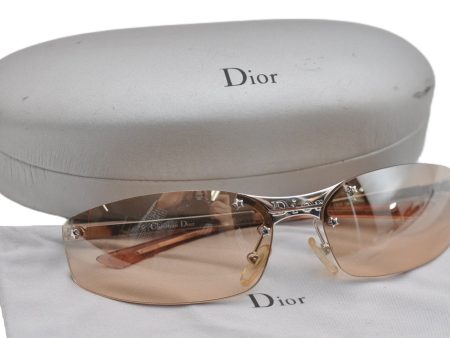 Authentic Christian Dior MINI POP Sunglasses YB7KH Plastic Orange Silver 2258G Online Sale