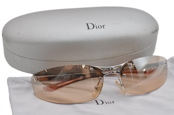 Authentic Christian Dior MINI POP Sunglasses YB7KH Plastic Orange Silver 2258G Online Sale