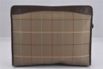 Authentic Burberrys Vintage Check Canvas Clutch Documents Case Khaki Green K4834 Discount