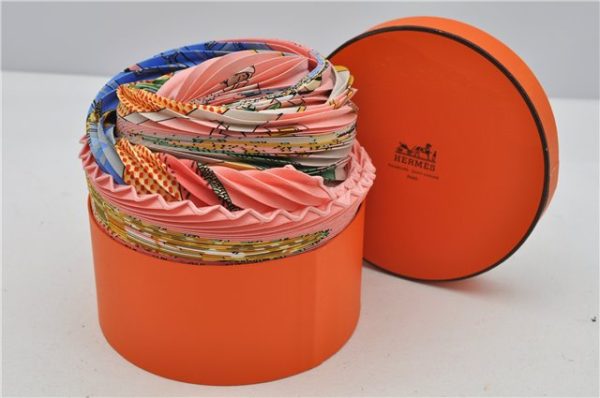 Authentic HERMES Pleats Scarf  Confort en Automobile  Silk Pink Box 5585F on Sale