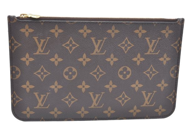 Authentic Louis Vuitton Monogram Neverfull Pouch Purse Clutch Bag LV K4436 Sale