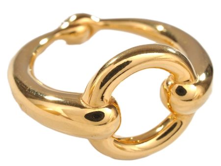 Authentic HERMES Scarf Ring Moris Circle Design Gold 3180F Discount