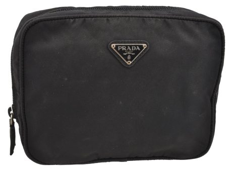 Authentic PRADA Vintage Nylon Tessuto Pouch Purse Black 1843I For Cheap