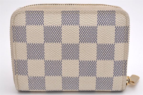 Authentic Louis Vuitton Damier Azur Zippy Coin Purse Wallet N63069 LV 1891I For Sale