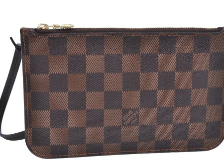 Authentic Louis Vuitton Damier Neverfull Pouch Purse Clutch Bag LV K4393 Sale