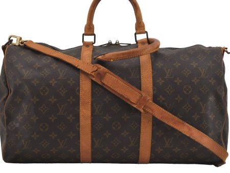 Auth Louis Vuitton Monogram Keepall Bandouliere 50 M41416 Boston Bag Junk 1020I Online