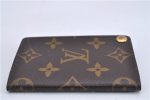 Auth Louis Vuitton Monogram Porte Cartes Credit Pression M60937 Card Case 3600F on Sale