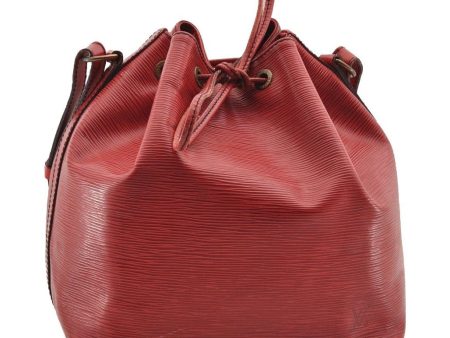 Authentic Louis Vuitton Epi Petit Noe Shoulder Drawstring Bag M44107 Red 2086I Online