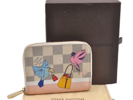 Auth Louis Vuitton Damier Azur Zippy Coin Purse Wallet Bird N60138 Box 7259F Supply