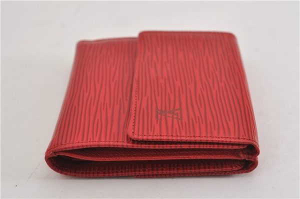 Authentic Louis Vuitton Epi Porte Monnaie Billets Cartes Credit Wallet Red 5109F For Sale