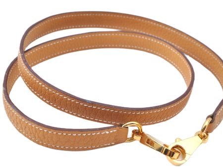 Authentic HERMES Shoulder Strap 35.4  Beige Gold J8261 For Cheap