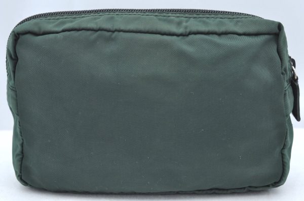 Authentic PRADA Nylon Tessuto Pouch Purse Green K4534 Cheap