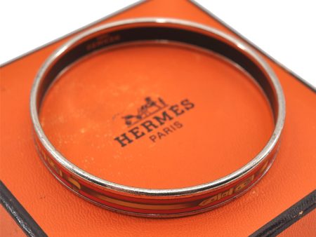 Authentic HERMES Email PM Bangle Belt Motif Silver Red Box K4819 Supply