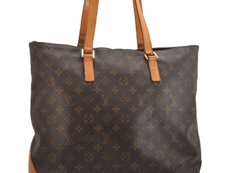 Authentic Louis Vuitton Monogram Cabas Mezzo Shoulder Tote Bag M51151 LV 2089I For Sale