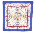 Authentic HERMES Carre 90 Scarf  LES BECANES  Silk Blue K4687 Discount