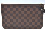 Authentic Louis Vuitton Damier Neverfull Pouch Purse Clutch Bag LV K4398 Online Hot Sale