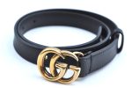 Authentic GUCCI Belt GG 24-28 Leather 409417 Black K4537 Online Sale