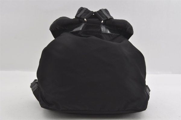 Authentic PRADA VELA Nylon Tessuto Leather Backpack Purse B2811 Black 0902I Discount