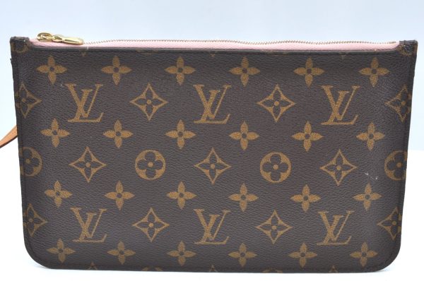 Authentic Louis Vuitton Monogram Neverfull Pouch Purse Clutch Bag Pink LV K4437 Online