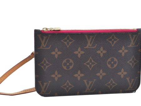 Authentic Louis Vuitton Monogram Neverfull Pouch Purse Clutch Bag Pink LV K4430 For Discount