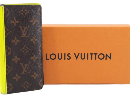 Auth Louis Vuitton Monogram Macassar Portefeuille Brazza Wallet M80790 Box 9294E on Sale