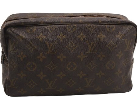 Auth Louis Vuitton Monogram Trousse Toilette 28 Clutch Hand Bag Old Model K4619 For Sale