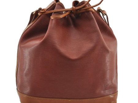 Authentic Louis Vuitton Epi Noe Bi-color Brown Drawstring Bag M44028 LV 2096I Discount