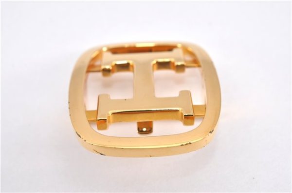 Authentic HERMES Vintage Buckle for Leather Belt H Logo Gold 2122G on Sale