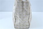 Auth CHANEL New Travel Line Shoulder Tote Bag Nylon Leather Beige Gold J7052 Online