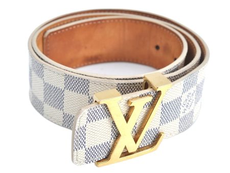 Authentic Louis Vuitton Damier Azur Ceinture Initial Belt Size85 M9609 LV J7455 Supply