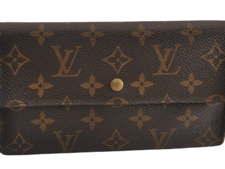 Authentic Louis Vuitton Monogram Porte Tresor International M61215 Wallet K4956 on Sale