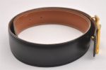 Authentic HERMES Constance Leather Belt Size 65cm 25.6  Black Brown 2012I For Cheap