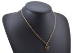 Authentic Christian Dior Gold Tone Chain Pendant Necklace CD 3005F For Sale