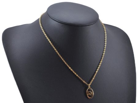 Authentic Christian Dior Gold Tone Chain Pendant Necklace CD 3005F For Sale