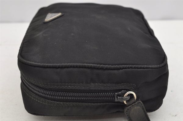 Authentic PRADA Vintage Nylon Tessuto Pouch Purse Black 1843I For Cheap