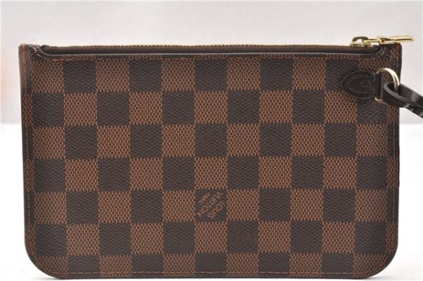 Authentic Louis Vuitton Damier Neverfull Pouch Purse Clutch Bag LV 6511F For Discount