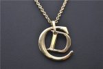 Authentic Christian Dior Gold Tone Chain Pendant Necklace CD Box 2785F Discount