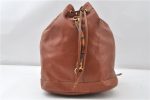 Authentic GUCCI Vintage Bamboo Backpack Purse Leather Brown Junk 0023G For Discount