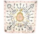 Authentic HERMES Carre 90 Scarf  LES CLES  Silk Pink 2604I Online now