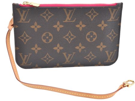 Authentic Louis Vuitton Monogram Neverfull Pouch Purse Clutch Bag Pink LV K4408 Discount