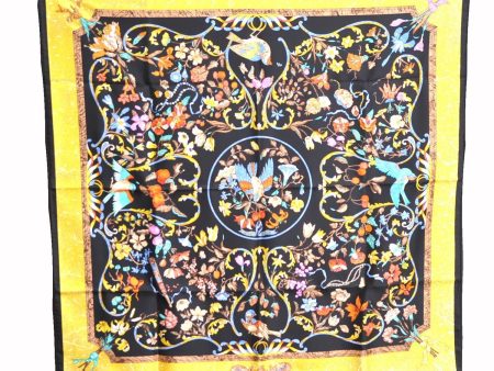 Auth HERMES Carre 90 Scarf  PIERRES d ORIENT et d OCCIDENT  Silk Black Box J7194 Hot on Sale