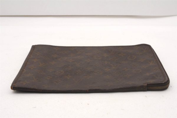 Authentic Louis Vuitton Monogram Poche Documents Document Case Old Model K4650 Cheap