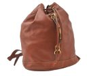 Authentic GUCCI Vintage Bamboo Backpack Purse Leather Brown Junk 0023G For Discount