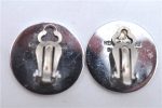 Authentic HERMES BIJOUTERIE FANTASIE Sellier Earrings Silver J7077 Supply