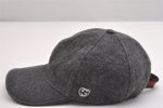 Authentic GUCCI Web Sherry Line Cap Wool Size L Gray 2460I Cheap