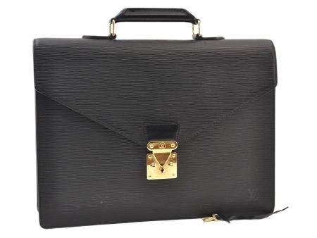 Authentic Louis Vuitton Epi Serviette Conseiller Briefcase Black M54422 LV 3929F For Cheap